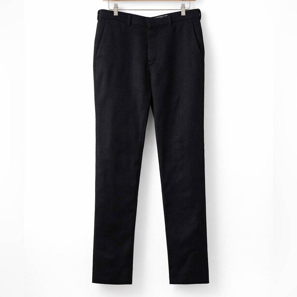 Club Monaco Connor Slim Fit Pants 32x32 Japanese Fabric Navy Micro Dot Trousers